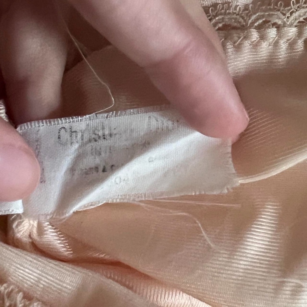 Dior Vintage Cream Satin Chemise with Lace Detail - Picture 6 of 6